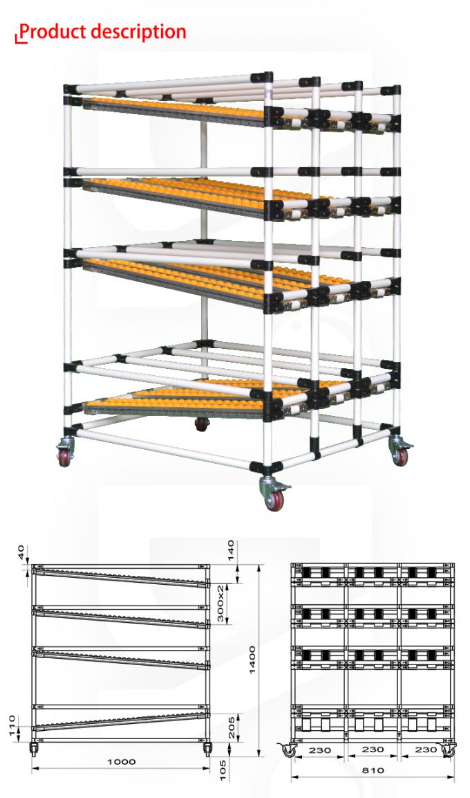 Plastic Coated Lean Pipe Joint Rack Customization For Industrial
