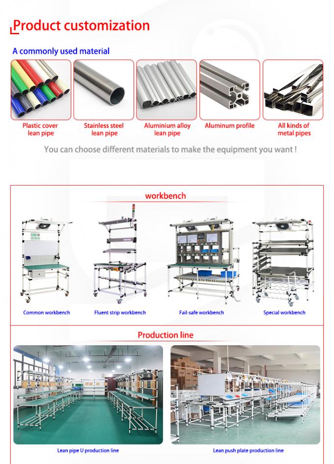 Modular pipe system OD 28mm PE Coated OEM Design Lean Pipe rack system