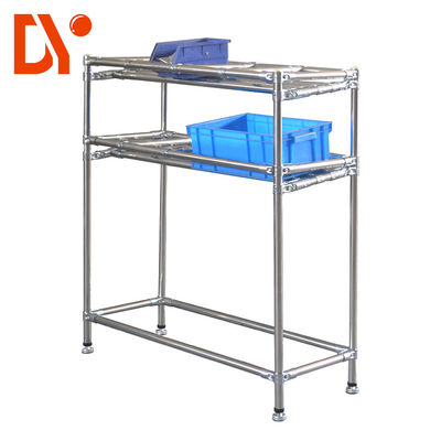 White Industrial Pipe Rack , Workshop Pipe Storage Systems With Lean Pipe