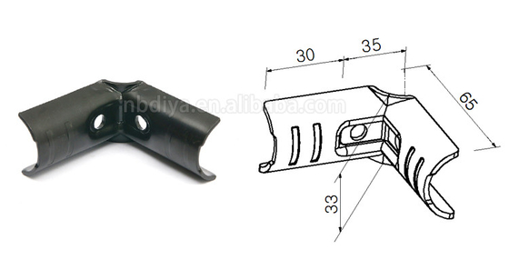 HJ-5  Black Electrophoresis 28mm Lean Pipe Connector