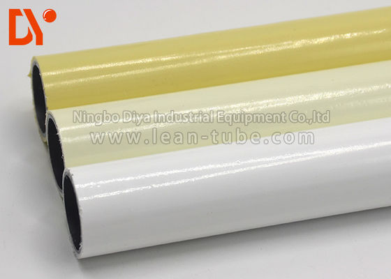 Colorful Plastic Coated Steel Tube Lightweight Round Shape For Lean Warehouse Shelves