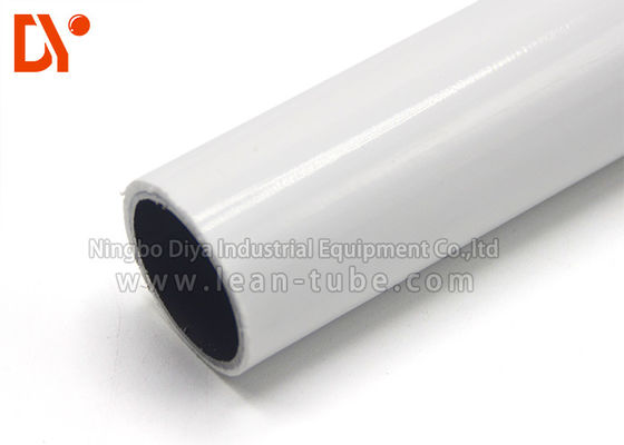 Colorful Plastic Coated Steel Tube Lightweight Round Shape For Lean Warehouse Shelves