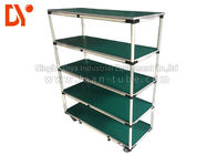 Lean Pipe Tote Cart Turnover Trolley Glossy Surface Corrosion Resistance