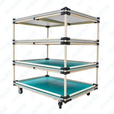 Workshop anti-static trolley lean pipe composite tube shelves assembly cart