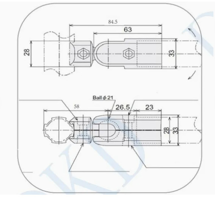 Hot Selling 180 Degree Fixed Inner Joint for Aluminium Pipe /Tube