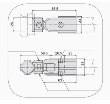 Free Aluminum Pipe Connector with Screw for Roller Track System
