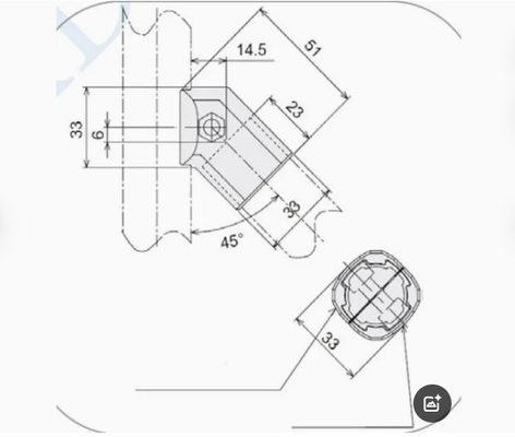 45 Degree Outer Type Aluminum lean Tube Connector for pipe System
