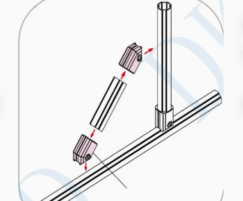 45 Degree Outer Type Aluminum lean Tube Connector for pipe System