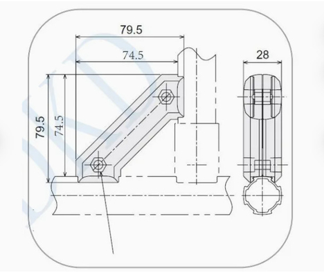 Double Sided 45 Degree Reinforced Od28mm ISO Aluminum Pipe Joint