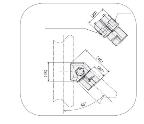 DYJ28-B09 45 Inner Type Aluminum Tube Connector for Lean System