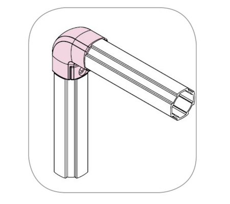 DYJ28-B15 Hight Quality 90 Degree Inner Type Aluminum Tube Connector for Lean System