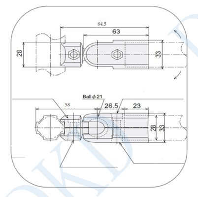 DYJ28-A07 Lean Pipe Joint Industrial Application Expandable Aluminum Pipe Connector 180 ° External Joint