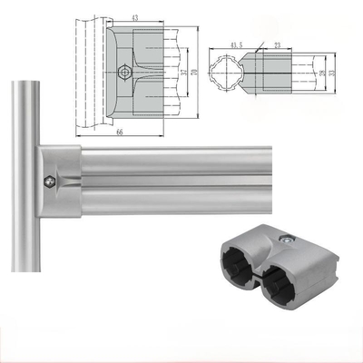 DYJ28-A14 Lean Pipe Joint Aluminum Tube Connector Double Tube External Direct Head