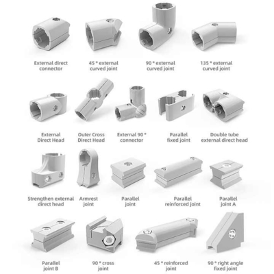 Internal T Shape Industrial Inner Connector Aluminum Alloy Lean Pipe Joint