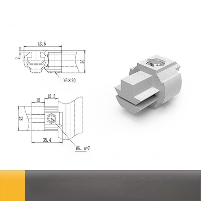 Internal T Shape Industrial Inner Connector Aluminum Alloy Lean Pipe Joint