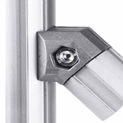 DYJ28-B07 Aluminum Tubing Connector Lean Pipe Joint Fastener Kit 45 Degree Double Tube Built-in Joint