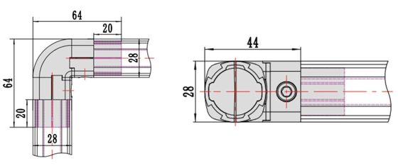Round Elbow Connector Third Generation Lean Tube Fitting Aluminum 90 Degree Fixed Inner Joint