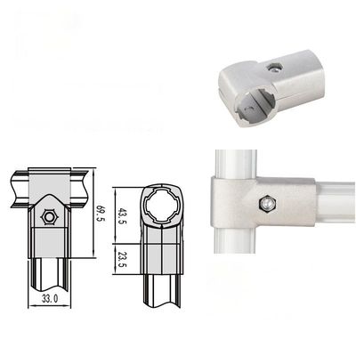 DYJ28-C01 OD28mm Flexible Industry Aluminum Lean Pipe Connector Corner Joint Metal Product