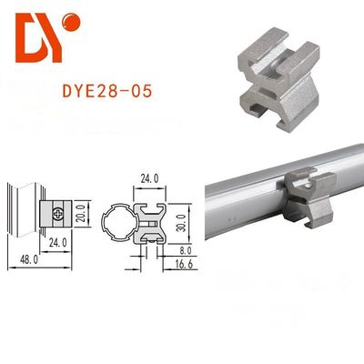 DYE28-05 Third Generation Aluminum Lean Tube Joint Elastic Connector for Frame Board Fixing / Fittings Installation