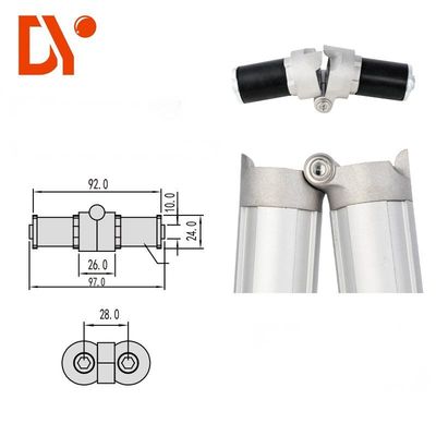 DYE28-07 OD 28mm Lean Pipe Connector Double Tube Movable Joint Hinge Joint for Workbench