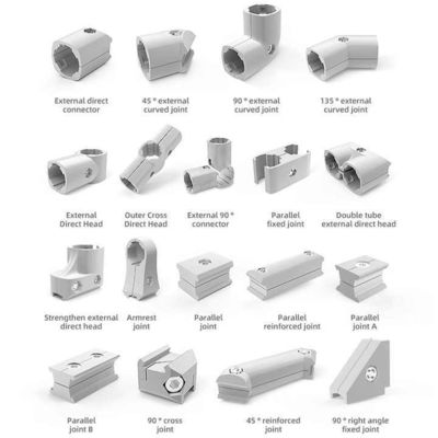 D28 Aluminum Lean Tube Profile Pipe Connecting Accessory