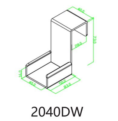 2040DW Industrial Aluminum Roller Bracket Roller Placon Connection Joint Roller Track Connector Placon Fluent strip System