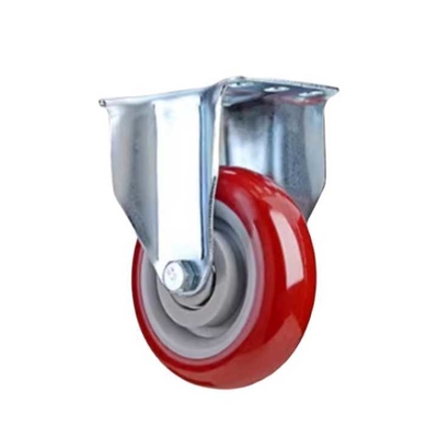 5 Inch Medium Duty Fixed Caster Fixed PU Caster Wheel for Cart