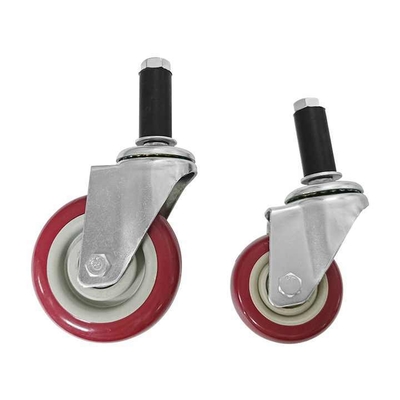 3 Inch Expansion Insert Casters 75MM PVC Caster Trolley Cart Wheel Swivel Industrial Castor With Stainless Steel Fork