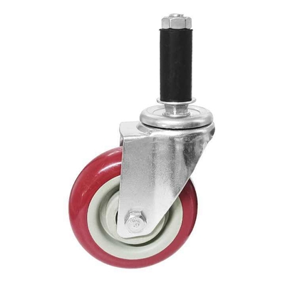 3 Inch Expansion Insert Casters 75MM PVC Caster Trolley Cart Wheel Swivel Industrial Castor With Stainless Steel Fork