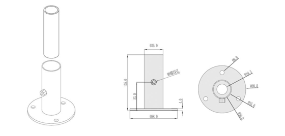 DY-09 Fixed Metal Big Foot