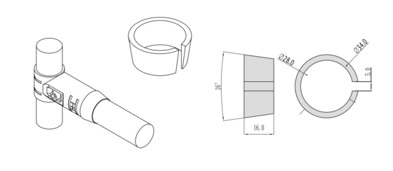 DY-33 guide buckle for lean pipe tubes