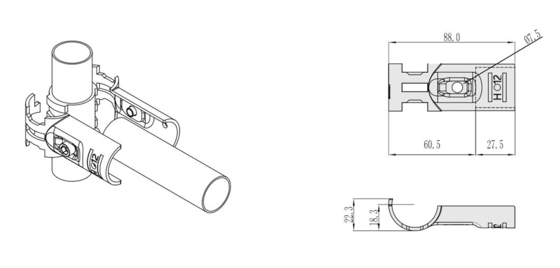DIYA H-12 Lean Pipe Connector Joint With Chrome Plating