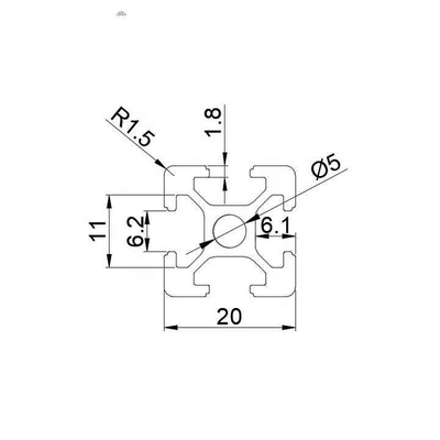 20*20 Aluminium Extrusion Industrial Aluminium Profile V Slot Aluminium Profiles