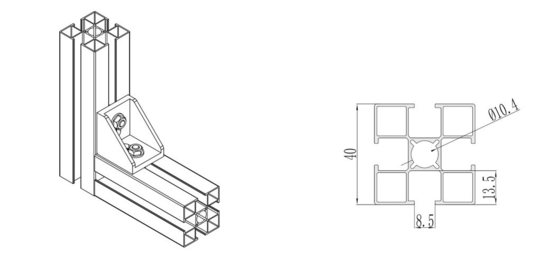 Industrial Square Extruded  Aluminium Alloy 40X40 High Quality European Standard Aluminum Extrusion Profiles
