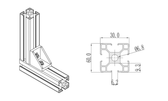 Reall Factory Sale Matte Aluminium Alloy Extrusion Profiles 30-30 Industrial Profile