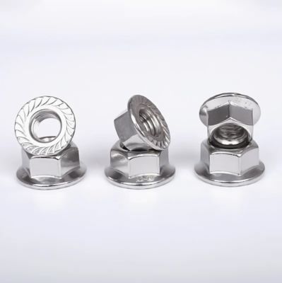 Custom M4 M5 M6 M8 M10 M12 Zinc Plated Carbon Steel Self Locking Hex Drive Flange Nut with Serrated