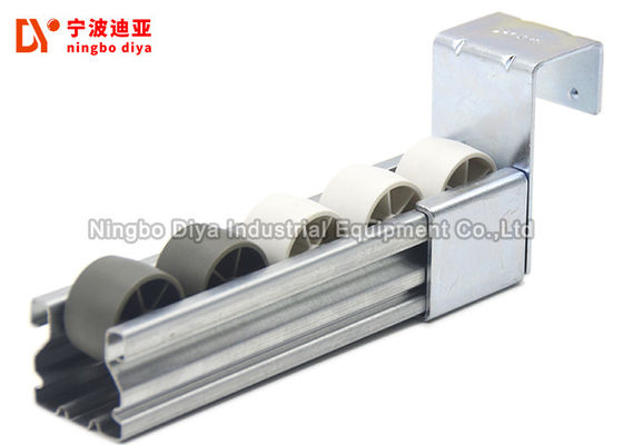 ABS / PP Curved Sliding Roller Track Customized Length With Plastic Wheel