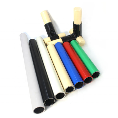 OD28mm Light Blue Coated PE Lean Pipe Composite Tube for Rack System Wall