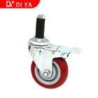 Red 3 Inch Rubber Caster Wheels Static - Free / Universal Heavy Duty Caster Wheels