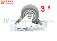 3 Inch Tpr Rubber Industrial Caster Wheels Swivel Lock Damping Casters