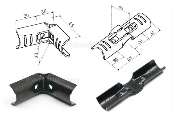 HJ-3 OD28mm black lean Tube Connector and Metal Joints for lean Pipe