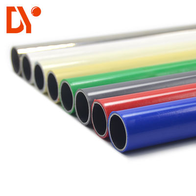 Multi Color Plastic Coated Steel Tube Glossy Surface Round Shape For Decoration