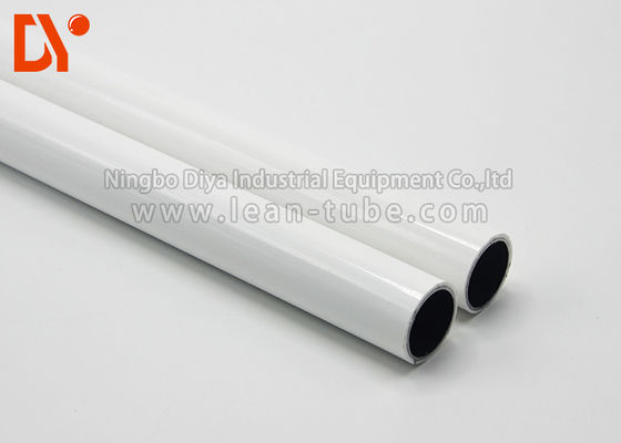 Grey / White Color Lean Coated Steel Pipe , Cold Rolled Pe Steel Pipe Glossy Surface