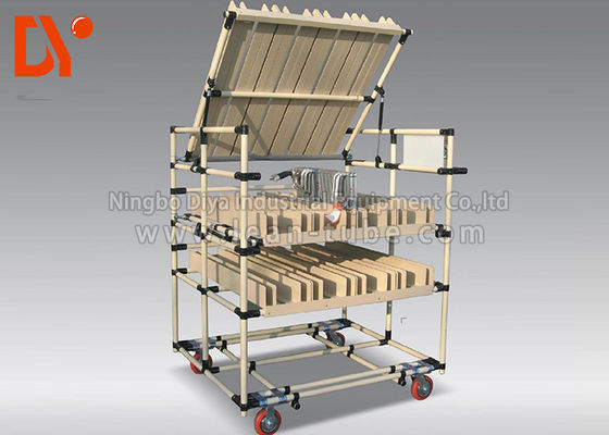 Aluminium Profile Tote Cart Yellow / Green Color Customer Size For Workshop