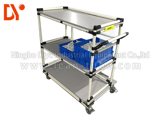 Lean Pipe Tote Cart Turnover Trolley Recyclable For Automobile Parts