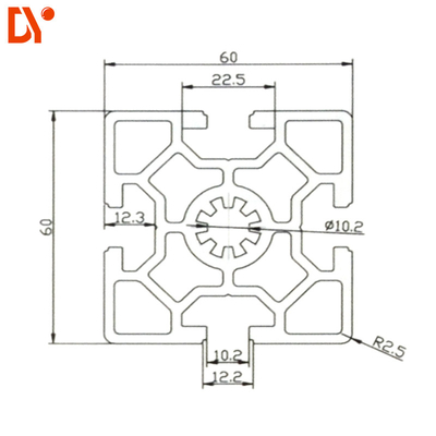 Industrial Square extruded  Aluminium alloy 60X60 Extrusion Aluminum Profile