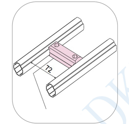 DYJ28-A08 Parallel Extension Joint Material Handling Improvement Lean Pipe Joint Aluminum Profile Corner Joint