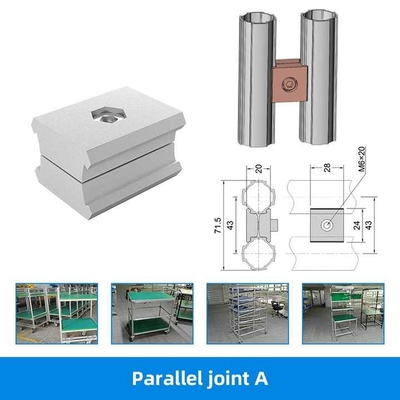 DYJ28-A10 28mm Aluminum Lean Tube Joint High Precision Aluminum Alloy Parallel Fixed Joint