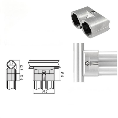 DYJ28-A14 Lean Pipe Joint Aluminum Tube Connector Double Tube External Direct Head