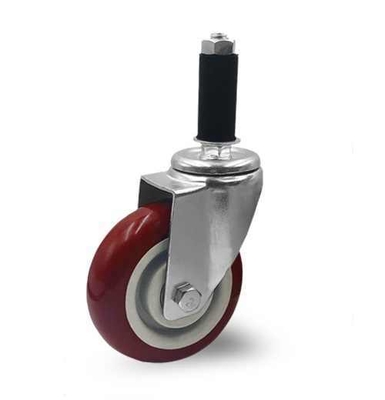 3 Inch Expansion Insert Casters 75MM PVC Caster Trolley Cart Wheel Swivel Industrial Castor With Stainless Steel Fork